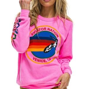 Aviator Nation Venice Sweatshirt- Neon Pink